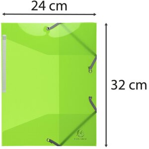 Exacompta složka 3 chlopně elastická šňůrka Iderama A4 anýzově zelená