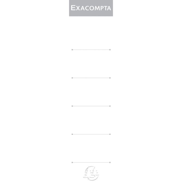 Exacompta 10 hřbetních štítků pro pořadače s hřbetem 50 mm - bílé