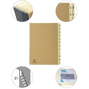 Organizér Exacompta 24 přihrádek A-Z Kraft DIN A4 25x33 cm