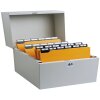 Exacompta 54721E Krabička na 500 indexových karet kovová šedá 100x210 mm