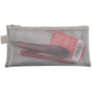 Taška Exacompta se zapínáním na zip z nylonu stříbrná 8x18 cm