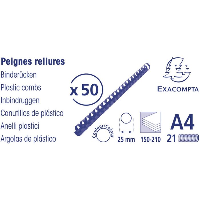 Exacompta 75701E spirály 25 mm PVC pro formát A4 A3 na šířku černé 100 kusů