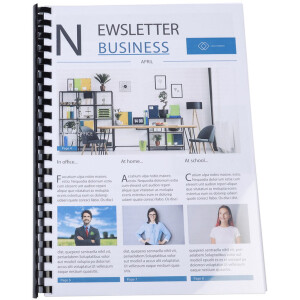 Exacompta 75701E spirály 25 mm PVC pro formát A4 A3 na šířku černé 100 kusů