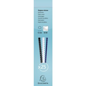 Exacompta 76401E Vázací spirály 12 mm PVC černé 25 kusů DIN A4 65-90 listů