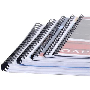 Exacompta 76401E Vázací spirály 12 mm PVC černé 25 kusů DIN A4 65-90 listů