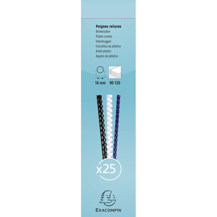 Exacompta 76500E Spirála 16 mm 25 ks Bílá pro dokumenty DIN A4 90-120 listů