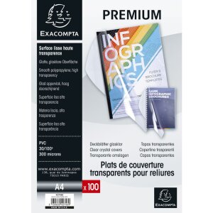 Exacompta balení 100 obalů PVC 300µ DIN A4 krystal