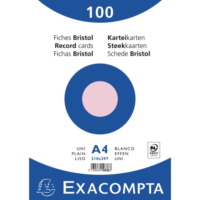 Exacompta indexové karty prázdné DIN A4 100 ks růžové