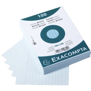 Exacompta indexové karty A6 linkované 100 ks azurově modré 205g/m²