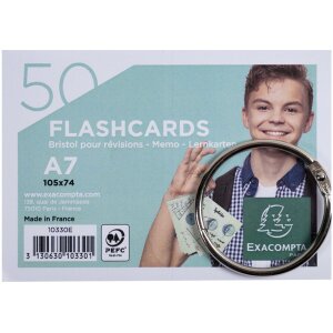 Exacompta 50 Flashkarty s kroužkovou vazbou DIN A7