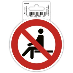 Samolepicí cedule Zákaz sezení 10 cm
