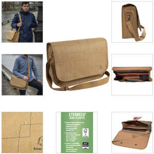 Papírová taška Exacompta ve vzhledu kůže 39x27x13cm Eterneco geometrické motivy