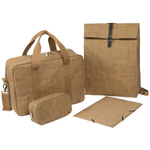 Taška Exacompta 39x29x15cm vzhled papírové kůže Eterneco hnědá geometrické motivy