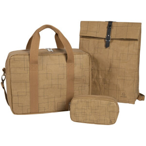 Taška Exacompta 39x29x15cm vzhled papírové kůže Eterneco hnědá geometrické motivy