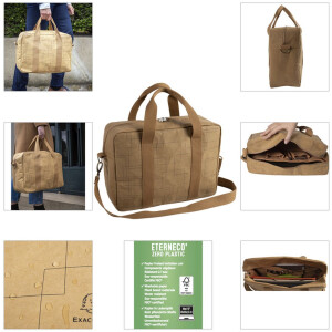 Taška Exacompta 39x29x15cm vzhled papírové kůže Eterneco hnědá geometrické motivy