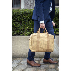 Taška Exacompta 39x29x15cm vzhled papírové kůže Eterneco hnědá geometrické motivy