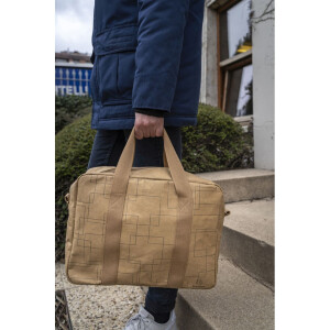 Taška Exacompta 39x29x15cm vzhled papírové kůže Eterneco hnědá geometrické motivy