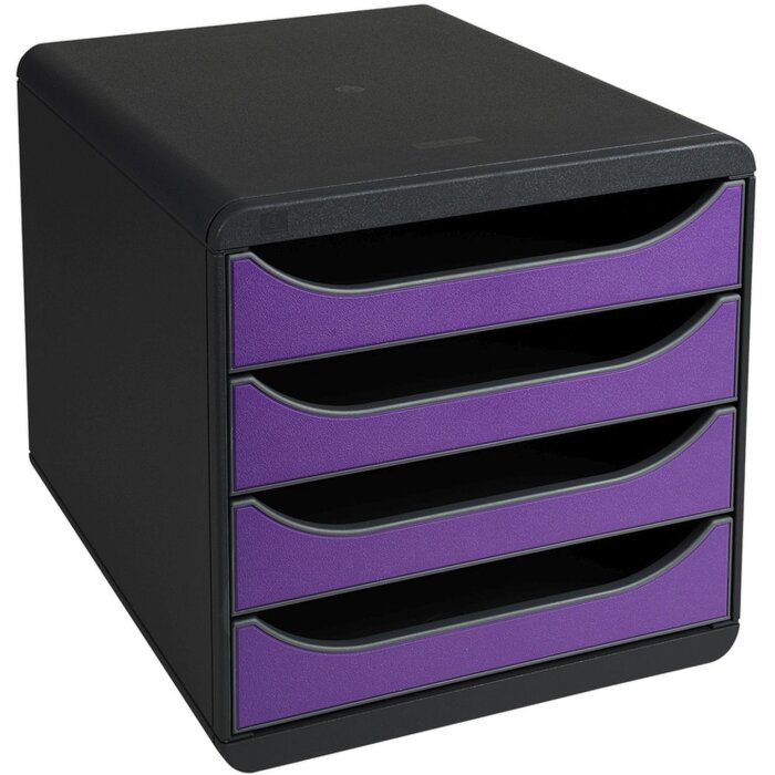 Exacompta 310720D Zásuvkový box Big Box 4 zásuvky Iderama Fialová