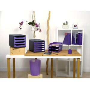 Exacompta 310720D Zásuvkový box Big Box 4 zásuvky Iderama Fialová