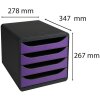Exacompta 310720D Zásuvkový box Big Box 4 zásuvky Iderama Fialová