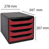 Exacompta zásuvkový box Big Box 4 otevřené zásuvky Iderama karmínově červená