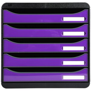 Exacompta zásuvkový box Big Box Plus Iderama Violet Glossy 5 zásuvek A4+