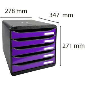 Exacompta zásuvkový box Big Box Plus Iderama Violet Glossy 5 zásuvek A4+