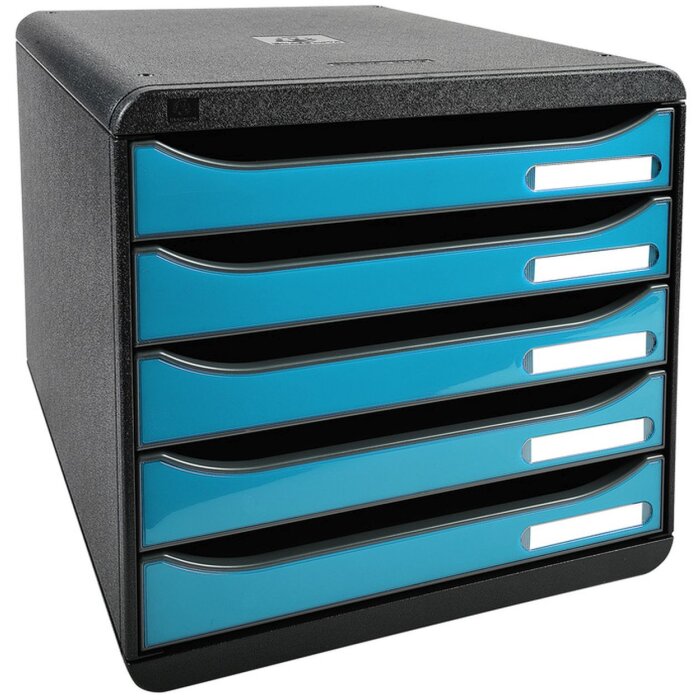 Exacompta 3097282D Zásuvkový box Big Box Plus 5 zásuvek tyrkysový lesklý