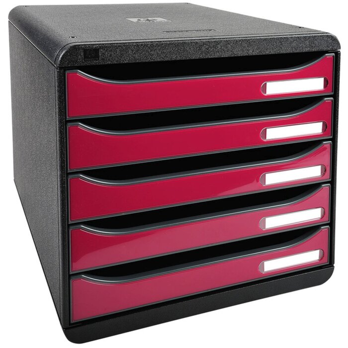 Exacompta 3097284D Zásuvkový box Big Box Plus 5 zásuvek Iderama malinová barva