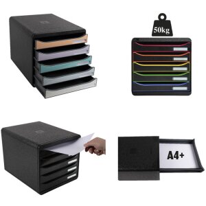 Exacompta 3097284D Zásuvkový box Big Box Plus 5 zásuvek Iderama malinová barva