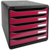 Exacompta 3097284D Zásuvkový box Big Box Plus 5 zásuvek Iderama malinová barva