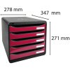 Exacompta 3097284D Zásuvkový box Big Box Plus 5 zásuvek Iderama malinová barva