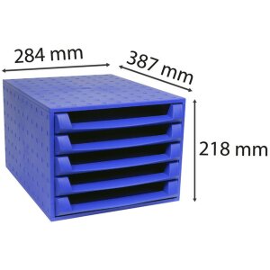 Exacompta zásuvkový box THE BOX 5 otevřených zásuvek Forever cobalt blue