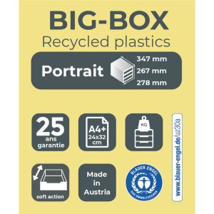 Exacompta zásuvkový box Big Box Plus 4 otevřené zásuvky lesklá bílá