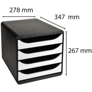 Exacompta zásuvkový box Big Box Plus 4 otevřené zásuvky lesklá bílá