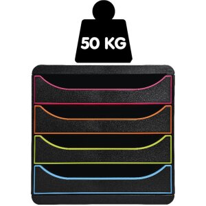 Exacompta 3104214D Zásuvkový box Big Box Plus 4 otevřené zásuvky lesklá černá