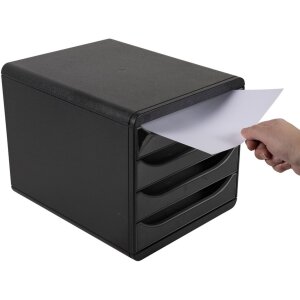 Exacompta 3104214D Zásuvkový box Big Box Plus 4 otevřené zásuvky lesklá černá