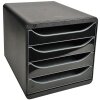 Exacompta 3104214D Zásuvkový box Big Box Plus 4 otevřené zásuvky lesklá černá
