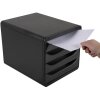 Exacompta 3104214D Zásuvkový box Big Box Plus 4 otevřené zásuvky lesklá černá