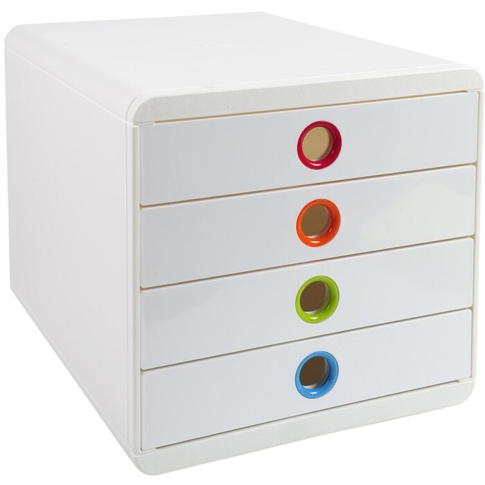 Exacompta 314398D Zásuvkový box POP-BOX 4 zásuvky Bílý Harlekýn