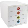 Exacompta 314398D Zásuvkový box POP-BOX 4 zásuvky Bílý Harlekýn