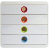 Exacompta 314398D Zásuvkový box POP-BOX 4 zásuvky Bílý Harlekýn