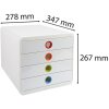 Exacompta 314398D Zásuvkový box POP-BOX 4 zásuvky Bílý Harlekýn