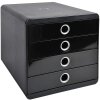 Exacompta 314438D Zásuvkový box POP-BOX 4 zásuvky černý lesklý DIN A4+