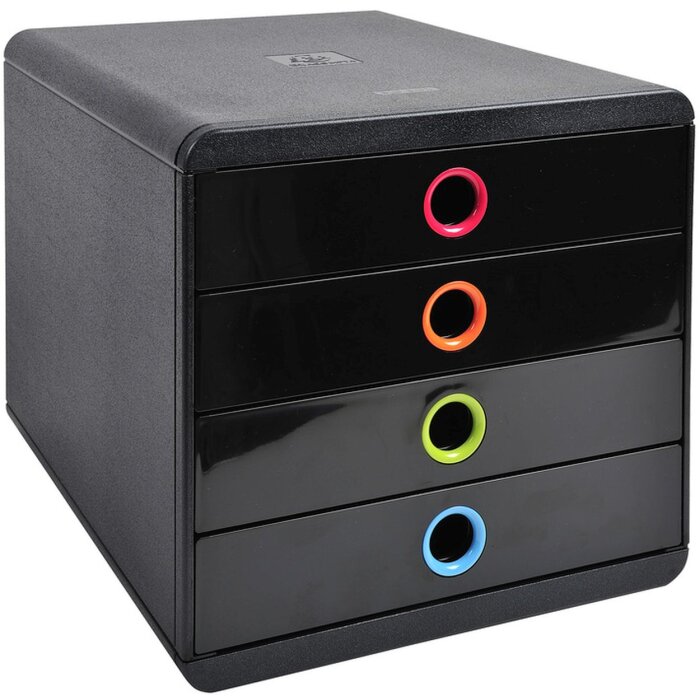 Exacompta zásuvkový box POP-BOX 4 zásuvky černý Harlequin