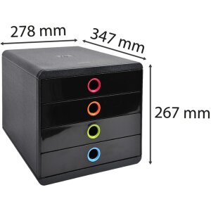 Exacompta zásuvkový box POP-BOX 4 zásuvky černý Harlequin