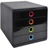 Exacompta zásuvkový box POP-BOX 4 zásuvky černý Harlequin