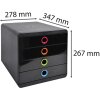 Exacompta zásuvkový box POP-BOX 4 zásuvky černý Harlequin