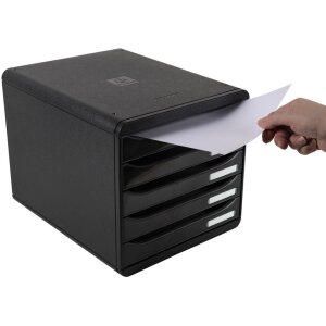 Exacompta zásuvkový box Big Box Plus 5 otevřených zásuvek Černá lesklá