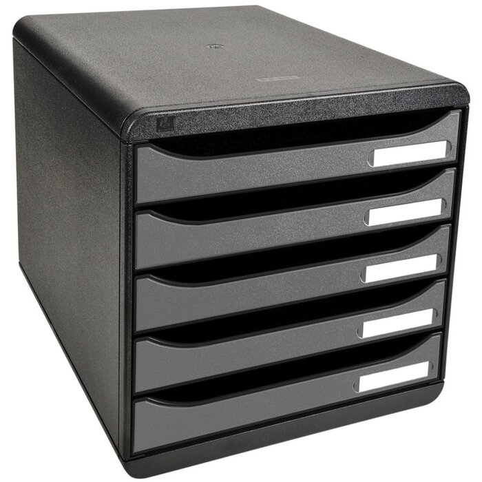 Exacompta 309738D Zásuvkový box Big Box Plus 5 zásuvek stříbrná metalíza